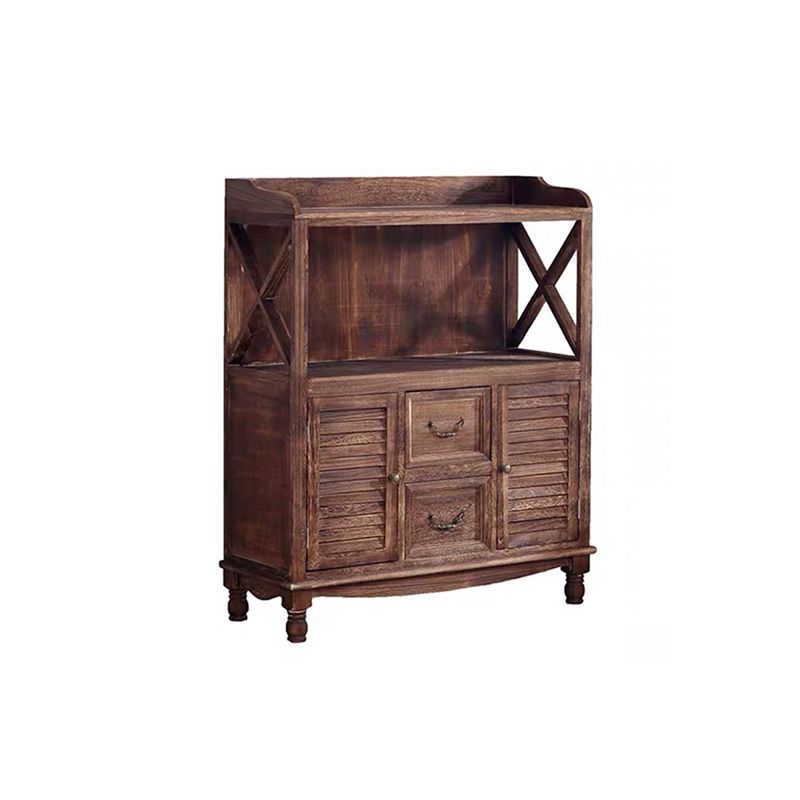 Mid-Century Modern Accent Cabinet with Drawers and Doors in Solid Wood Clearhalo 'Cabinets & Chests' 'cabinets_chests' 'furn' 'furn_cabinets_chests' 'Furniture' 'Living Room Furniture' 1200x1200_8eb7f498-e70e-41bb-b43f-151d63db1aba