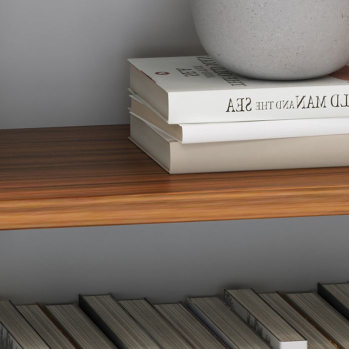 Contemporary Metal Bookshelf Natural Floating Shelf Bookcase for Study Room