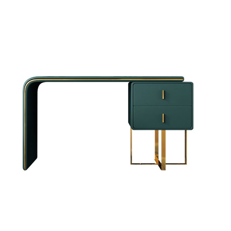 Vanity trucco glam con 2 cassetti di stoccaggio da 20,47 "largo cassettiere in pelle finta