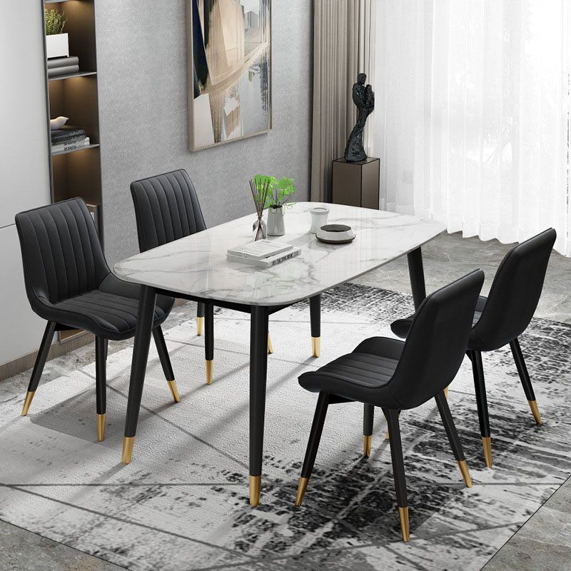 Contemporary Dining Side Chair Matte Finish Leather Curved Parsons Chair Clearhalo ' kitchen&dining_furn' 'Dining Chairs' 'Dining Tables & Seating' 'dining_chair' 'furn' 'furn_dining_chair' 'Furniture' 'furniture_dining_chair' 'Kitchen & Dining Furniture' 'kitchen' 1200x1200_8ebbd685-71c9-4080-a7aa-6b0a8a97c8c7
