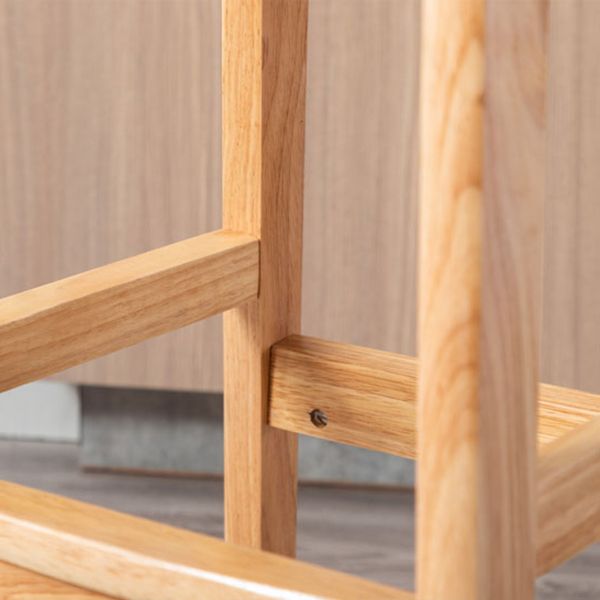 Industrial Armless Backrest Counter Stool Rubber Wood Cafe Bar Stool with Cushion