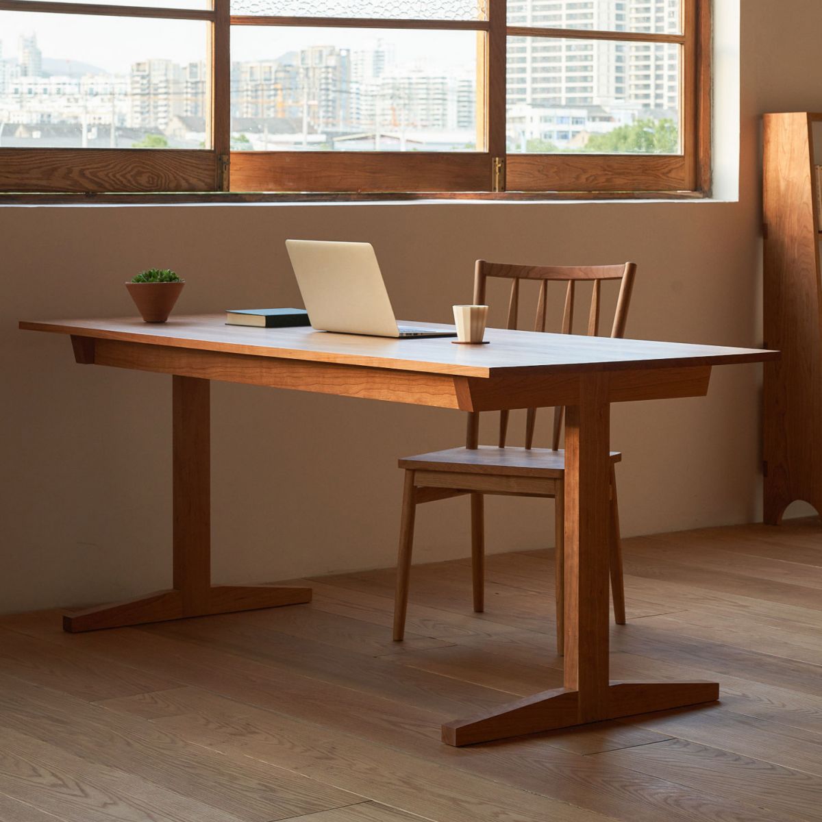 Modern Rectangle Wood Dining Table Cherry Wood Base for Dining Room Clearhalo 'Dining Tables & Seating' 'Dining Tables' 'dining_table' 'furn' 'furn_dining_table' 'Furniture' 'Kitchen & Dining Furniture' 1200x1200_8ebda78d-f580-45a3-bbeb-396ad2cd23eb