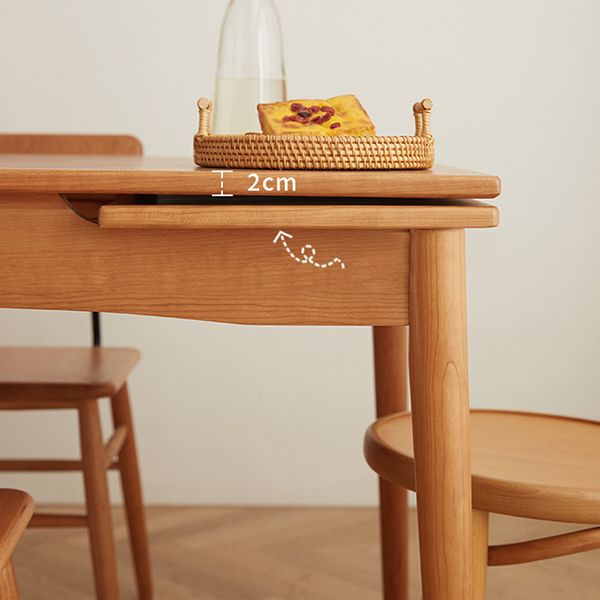 Retractable Solid Wood Table Modern Dining Table with 4 Legs for Restaurant Clearhalo ' dining_table' 'Dining Tables & Seating' 'Dining Tables' 'furn' 'furn_dining_table' 'Furniture' 'furniture_dining_table' 'Kitchen & Dining Furniture' 'kitchen&dining_furn' 'kitchen' 'kitchen_dining_table' 1200x1200_8ebdc948-bb1f-4897-a886-5da2265a283c