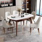 Extendable Round Dining Table Modern Adjustable Sintered Stone Top Table with Wooden 4 Legs Clearhalo ' dining_table' 'Dining Tables & Seating' 'Dining Tables' 'furn' 'furn_dining_table' 'Furniture' 'furniture_dining_table' 'Kitchen & Dining Furniture' 'kitchen&dining_furn' 'kitchen' 'kitchen_dining_table' 1200x1200_8ebe5cde-dd01-419d-b270-6439500b6a8a