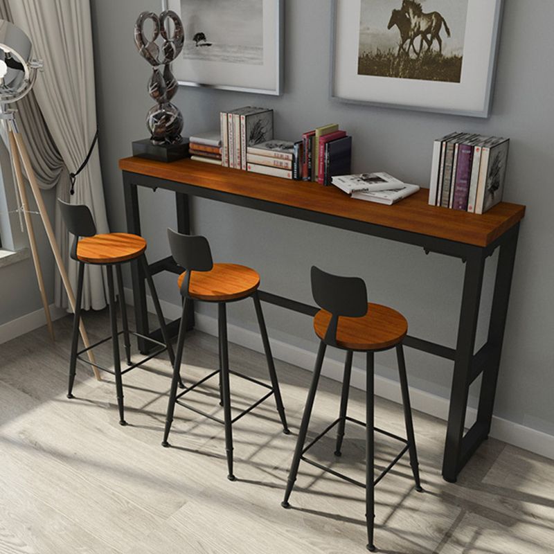 Binnen houten trestle cocktailbar tafel industriële voetsteun pubhoogte eettafel