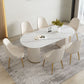Simple Oval Dining Room Table Sintered Stone Top Double Pedestal Table Clearhalo 'Dining Tables & Seating' 'Dining Tables' 'dining_table' 'furn' 'furn_dining_table' 'Furniture' 'Kitchen & Dining Furniture' 1200x1200_8ec1aa6b-665e-4410-8c64-5f6f43e59110