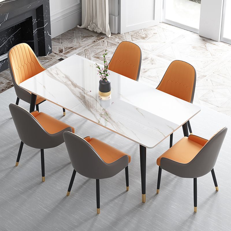 Industrial 4 Legs Dining Table Rectangle Dining Table for Kitchen Clearhalo 'Dining Tables & Seating' 'Dining Tables' 'dining_table' 'furn' 'furn_dining_table' 'Furniture' 'Kitchen & Dining Furniture' 1200x1200_8ec2d335-ad6d-4d60-ac46-94b3d50e4920