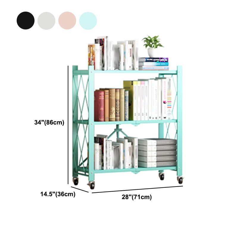 Foldable Bookshelf Scandinavian Style Bookcase for Home Office with Casters Clearhalo 'Bookcases' 'furn' 'furn_bookcases' 'Furniture' 'furniture_bookcases' 'Office Furniture' 1200x1200_8ec5dd63-929a-4be4-8183-e8d54d4212ec