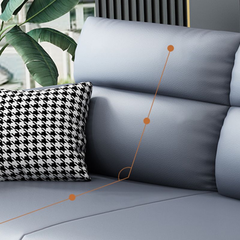 Dark Gray Faux Leather Sofa Stain-Resistant Pillow Top Arm Sectional Clearhalo 'furn' 'furn_sectionals' 'Furniture' 'furniture_sectionals' 'Living Room Furniture' 'Sectionals' 1200x1200_8ec600a4-d0e3-4c73-bfb3-3cb2c37bc8f5