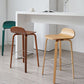 Tabouret de comptoir à dos de dossier moderne en bois tabouret de bar de café avec siège en bois et pédale
