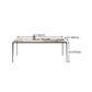 Industrial Style Rectangle Dining Table Stone Furniture with Metal 4 Legs