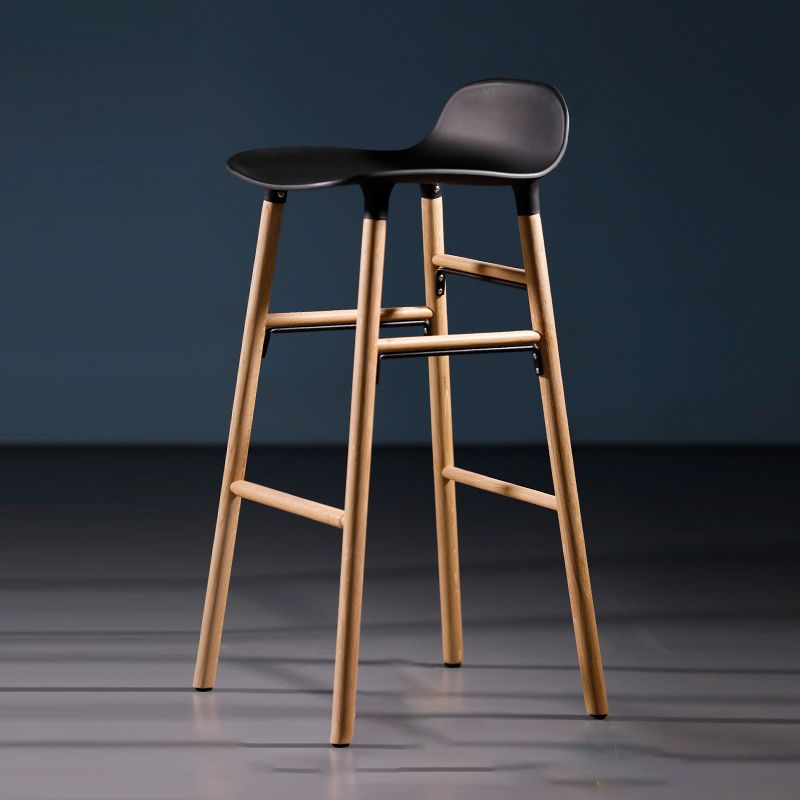 Scandinavian Solid Wood Legs Bar Stool Armless Plastic Bar Stool for Living Room Clearhalo 'Bar Furniture' 'Bar Stools' 'bar_stools' 'furn' 'furn_bar_stools' 'Furniture' 'Kitchen & Dining Furniture' 1200x1200_8ec7f0a1-49f8-4e6a-8f74-397e441c83e6
