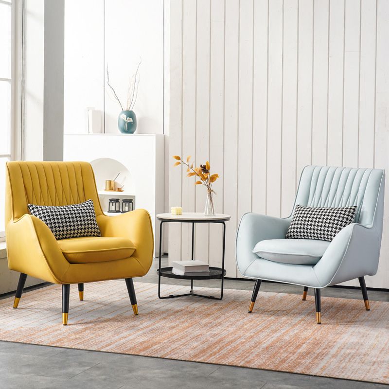 Faux Leather 31.5"W x 27.5"D x 35.4"H Armchair with Basic Four Legs for Bedroom Clearhalo 'Accent Chairs' 'accent_chairs' 'Chairs & Seating' 'furn' 'furn_accent_chairs' 'Furniture' 'furniture_accent_chairs' 'Living Room Furniture' 1200x1200_8ec8575c-ad5e-4f5f-b1a3-93dacfbf85e8