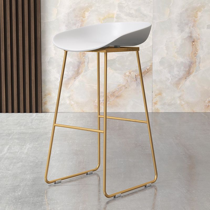 Tabouret de comptoir de dossier moderne, tabouret de Bar de café en fer avec siège en acrylique