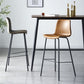 Sgabello da bar in pelle posteriore bassista in stile contemporaneo con gambe metalliche