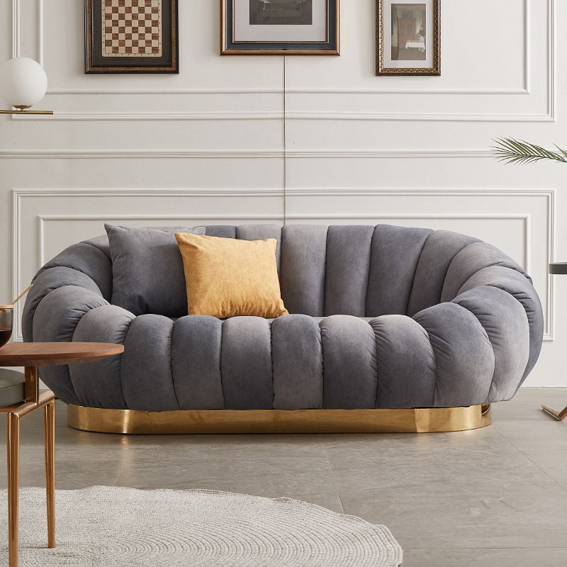 Contemporary Solid Color Curved Sofa with Sloped Arms for Bedroom Living Room Clearhalo 'furn' 'furn_sofas' 'Furniture' 'furniture_sofas' 'kitchen' 'kitchen_sofas' 'Living Room Furniture' 'Sofa' 'sofas' 1200x1200_8ec9541d-7682-4be6-858e-14dc0760808d