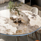 Moderne ronde eettafel van gesinterde stenen tafel met houten poten voor thuisgebruik