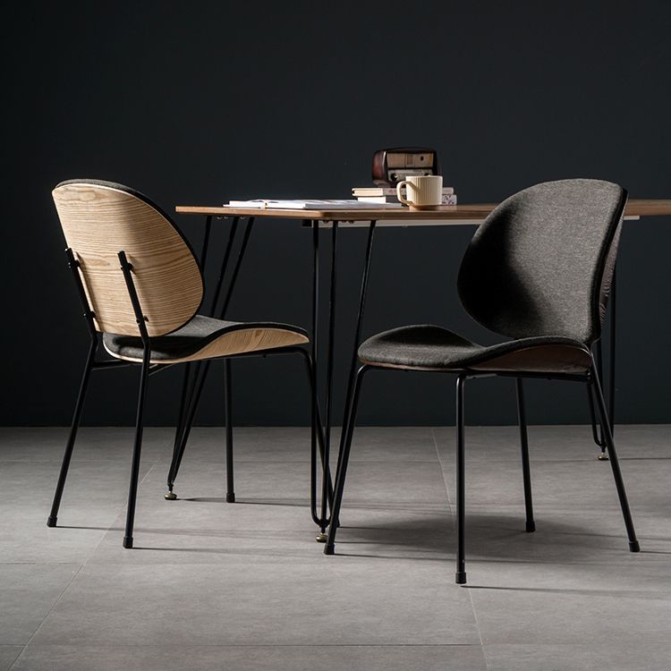 Modern Style Kitchen Chair Dining Armless Chair with Metal Legs