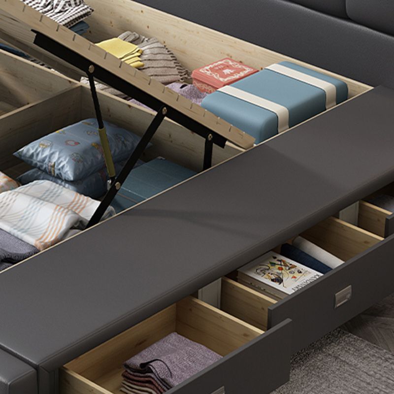 Contemporary Lift Up Storage Upholstered Headboard Solid Color Bed Frame Clearhalo 'Bedroom Furniture' 'Beds' 'furn' 'furn_beds' 'Furniture' 1200x1200_8ecc0eaf-23ac-46a6-b2cf-05d1cfbe4b66