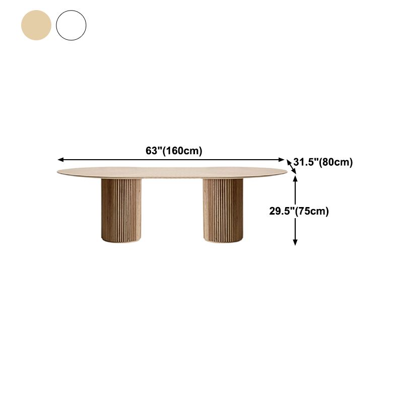 Modern Sintered Stone Dining Table Oval Dining Table with Double Pedestal Base Clearhalo 'Dining Tables & Seating' 'Dining Tables' 'dining_table' 'furn' 'furn_dining_table' 'Furniture' 'furniture_dining_table' 'Kitchen & Dining Furniture' 'kitchen' 'kitchen_dining_table' 1200x1200_8ecc55eb-091f-4895-8a18-3137e1856118