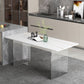Dining Room Modern Dinette Table Rectangle Acrylic Double Pedestal Dining Table Clearhalo 'Dining Tables & Seating' 'Dining Tables' 'dining_table' 'furn' 'furn_dining_table' 'Furniture' 'furniture_dining_table' 'Kitchen & Dining Furniture' 'kitchen' 'kitchen_dining_table' 1200x1200_8ecc6092-e936-490b-a1a8-dced0d5afdf5