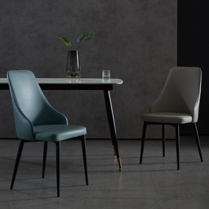 Contemporary Dining Chairs Kitchen Armless Chairs with Metal Legs Clearhalo 'Dining Chairs' 'Dining Tables & Seating' 'dining_chair' 'furn' 'furn_dining_chair' 'Furniture' 'furniture_dining_chair' 'Kitchen & Dining Furniture' 1200x1200_8ecd3796-081f-4ff7-9986-22e1b384d0e0