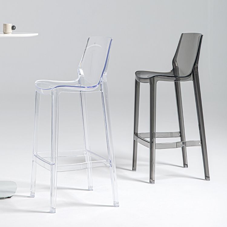 Contemporary Acrylic Bar Stools Low Back Indoor Counter Chair