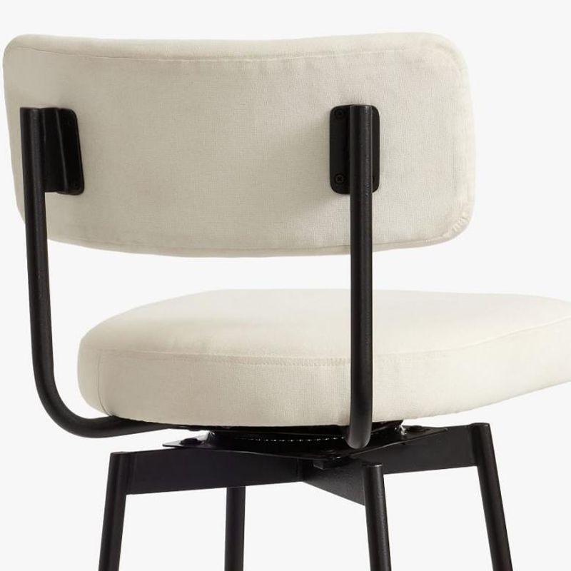 Lage rug dineren krukken gestoffeerde barkrukken met metalen basis