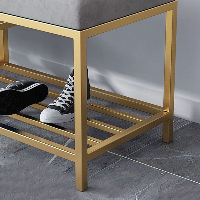 Moderne Entryway Bench Cushioned Metal Seating Bank, 14 "breedte