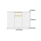 White Modern Server Engineered Wood and Rubber Wood Cabinets with Drawer Clearhalo 'buffet_sideboard' 'Buffets & Sideboards' 'furn' 'furn_buffet_sideboard' 'Furniture' 'furniture_buffet_sideboard' 'Kitchen & Dining Furniture' 1200x1200_8ed275c9-a30e-46e9-877f-99b1a9edb30f