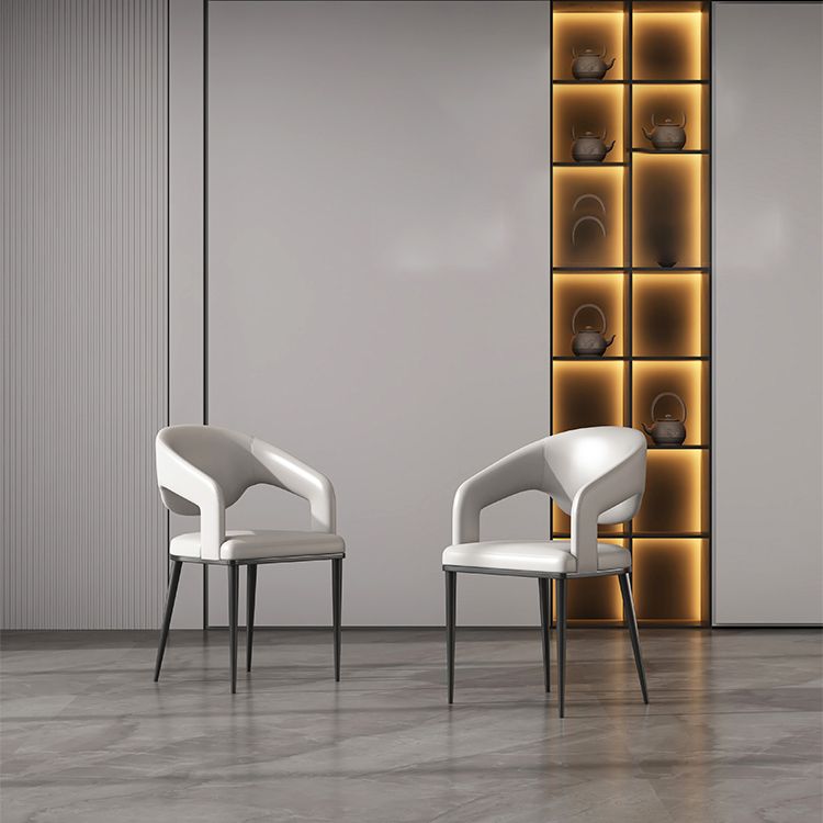 Sedia da sala da pranzo aperta gambe nere contemporanee sedia da pranzo