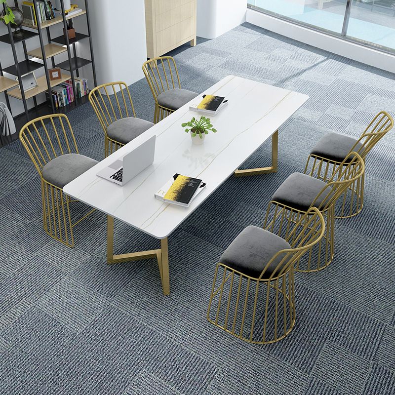 Rectangle Double Pedestal Glam Dining Table Two-Color Fixed Table of Sintered Stone Clearhalo ' dining_table' 'Dining Tables & Seating' 'Dining Tables' 'furn' 'furn_dining_table' 'Furniture' 'furniture_dining_table' 'Kitchen & Dining Furniture' 'kitchen&dining_furn' 'kitchen' 'kitchen_dining_table' 1200x1200_8ed49b76-bc7f-4531-a54f-cdc3f2e6e906