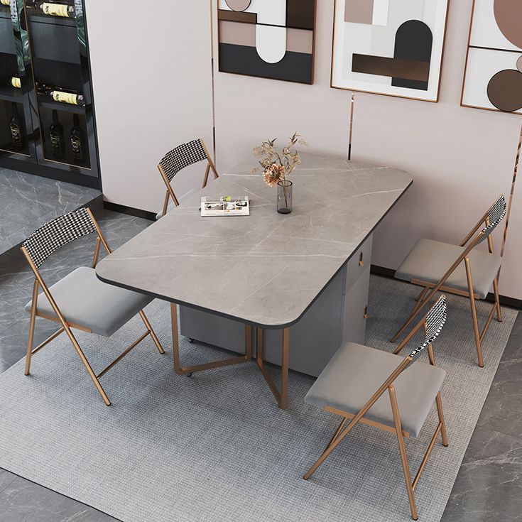 Modern Dining Table Sintered Stone Drop-Leaf Dining Table for Home Use Clearhalo ' dining_table' 'Dining Tables & Seating' 'Dining Tables' 'furn' 'furn_dining_table' 'Furniture' 'furniture_dining_table' 'Kitchen & Dining Furniture' 'kitchen&dining_furn' 'kitchen' 'kitchen_dining_table' 1200x1200_8ed4ac8b-8a19-4021-83bb-f33d90635db0