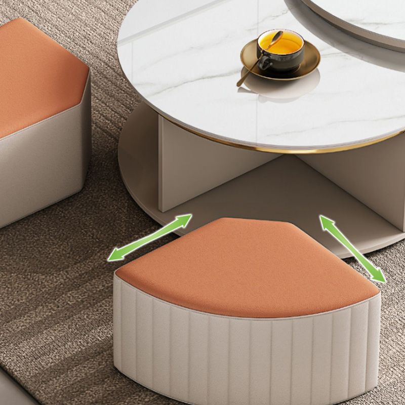 Abstract Coffee Cocktail Table with Storage Drawers White Slate