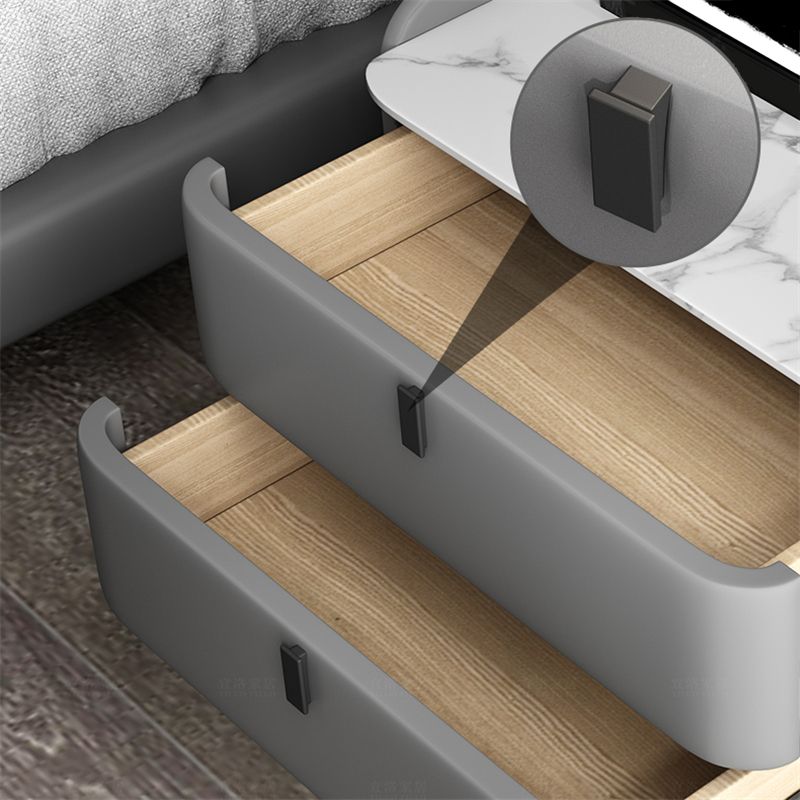 Comodino in legno con 3 cassetti contemporanei da 25 "alto comodino