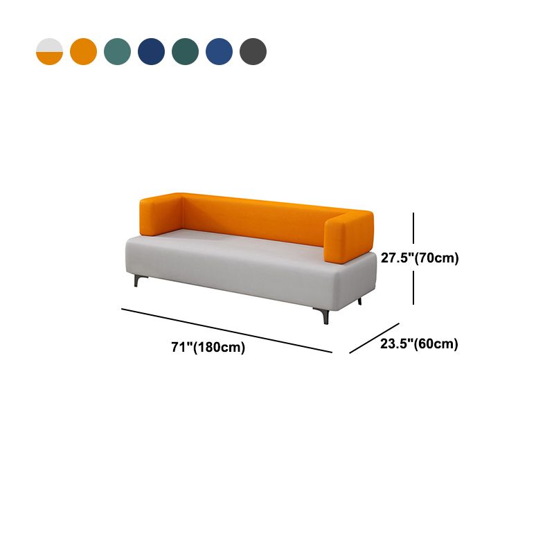 Faux Leather Sofa 23.62" D x 27.55" H Recessed Arm Sofa for Living Room Clearhalo 'furn' 'furn_sofas' 'Furniture' 'furniture_sofas' 'Living Room Furniture' 'Sofa' 'sofas' 1200x1200_8ed989ee-8e08-4965-ac63-b144eae6c63c