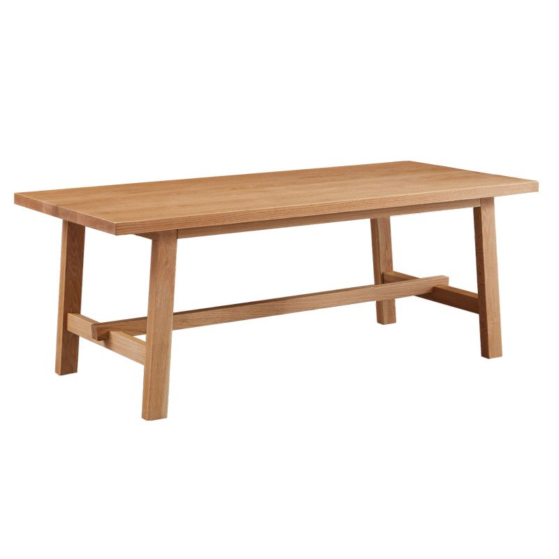 Modern Rectangular Light Brown Solid Wood Dining Table with Trestle Clearhalo 'Dining Tables & Seating' 'Dining Tables' 'dining_table' 'furn' 'furn_dining_table' 'Furniture' 'Kitchen & Dining Furniture' 1200x1200_8ed98b98-9055-4313-a673-421efa3f42d7