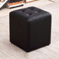 Modern Ottoman Cube Tufted Solid Color Leather Ottoman in Living Room