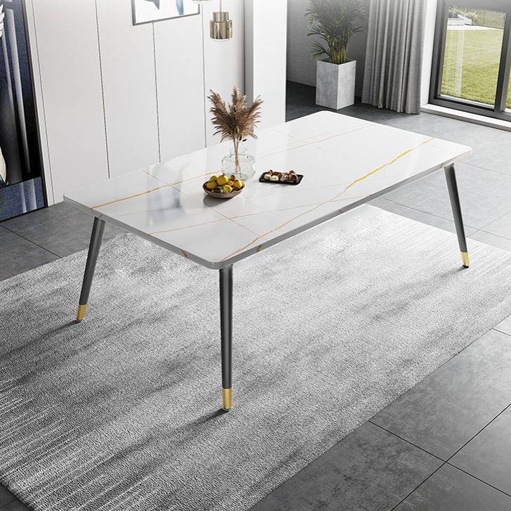 Minimalist Sintered Stone White Dining Set Standard Rectangle Shape Dining Set for Kitchen Clearhalo 'Dining Room Sets' 'Dining Tables & Seating' 'dining_room_set' 'furn' 'furn_dining_room_set' 'Furniture' 'furniture_dining_room_set' 'Kitchen & Dining Furniture' 'kitchen&dining_furn' 'kitchen' 1200x1200_8edadbbc-b091-4a49-81ea-9af69388e9c6