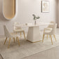 Juego de comedor Glam de piedra sinterizada, rectangular, 1/4/5/7 piezas, con base de pedestal