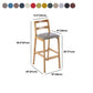 Café Simple Solid Wood Barstool taburete de bar con respaldo con respaldo