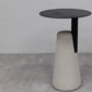 Round Iron Top End Table Concrete Pedestal Sofa Side Accent Table