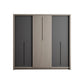 Grey Contemporary Storage Cabinet Faux Wood Cabinet with Sliding Doors