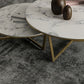 Salontafel met rond frame, leistenen koffietafel of bijzettafel