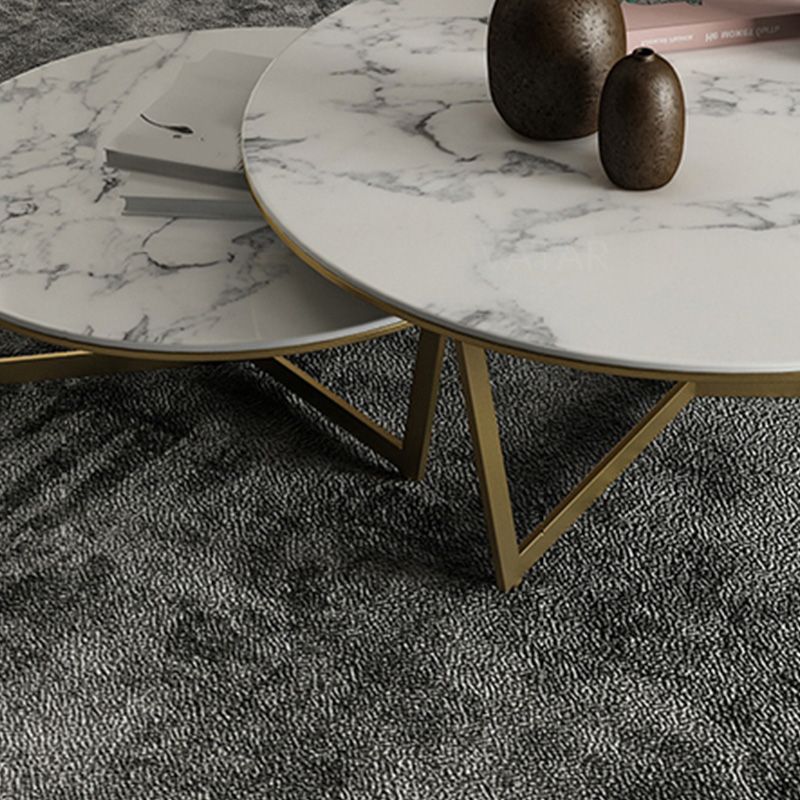 Salontafel met rond frame, leistenen koffietafel of bijzettafel