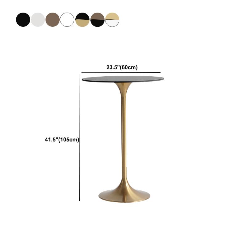 Modern Round Bar Table Fixed Bistro Bar Height Cocktail Table with Metal Pedestal Base Clearhalo 'Bar Furniture' 'Bar Tables' 'bar_tables' 'furn' 'furn_bar_tables' 'Furniture' 'Kitchen & Dining Furniture' 1200x1200_8ee480dd-cb72-46a7-bd85-6e8f523fbb81