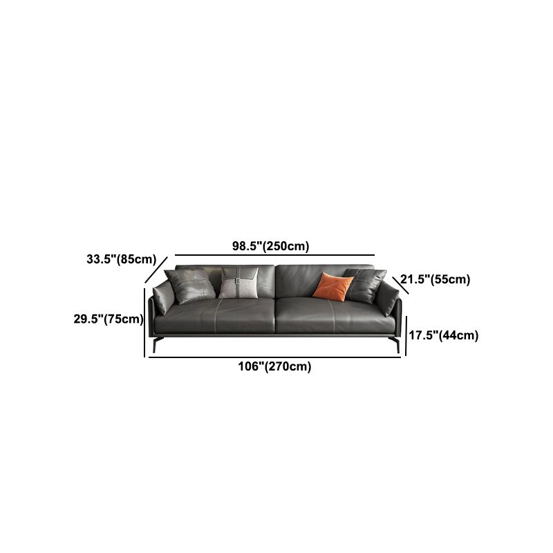 Faux Leather Sofa 33.46 " D x 30.70" H Square Arm  Sofa for Living Room
