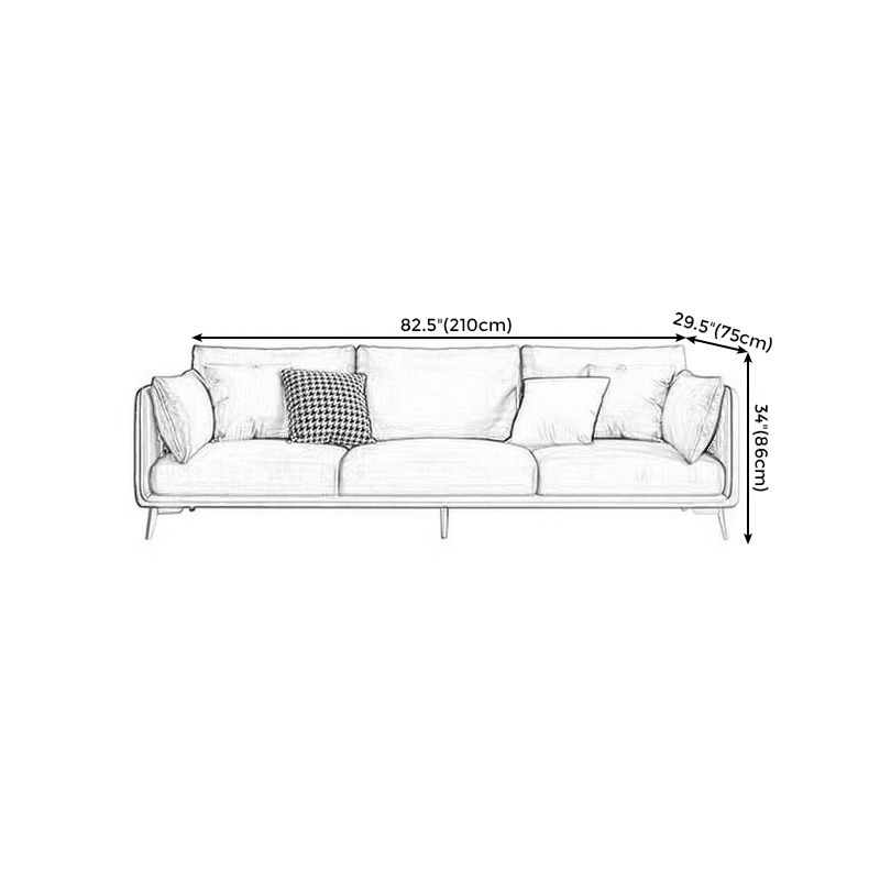 Stationaire vlekbestendige faux leer 3-zits kussenbank met kussens van kussens