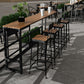 Modern Style Brown Bar Table Pine Wood and Iron Outdoor Bar Table Clearhalo 'Bar Furniture' 'Bar Tables' 'bar_tables' 'furn' 'furn_bar_tables' 'Furniture' 'furniture_bar_tables' 'Kitchen & Dining Furniture' 'kitchen&dining_furn' 'kitchen' 1200x1200_8ee5167e-5bd7-4dae-9d12-de3cc7ec93bb