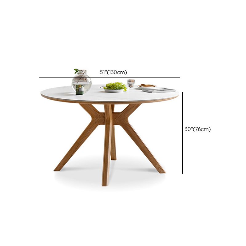 Modern White Stone Top Wood Base Space Saving Dining Table for 6 People Clearhalo 'Dining Tables & Seating' 'Dining Tables' 'dining_table' 'furn' 'furn_dining_table' 'Furniture' 'Kitchen & Dining Furniture' 1200x1200_8ee5881c-97e6-46e1-8693-eeb4ec4a012b